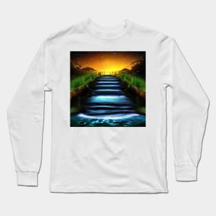 Dusk Stairway Under the Stars Long Sleeve T-Shirt